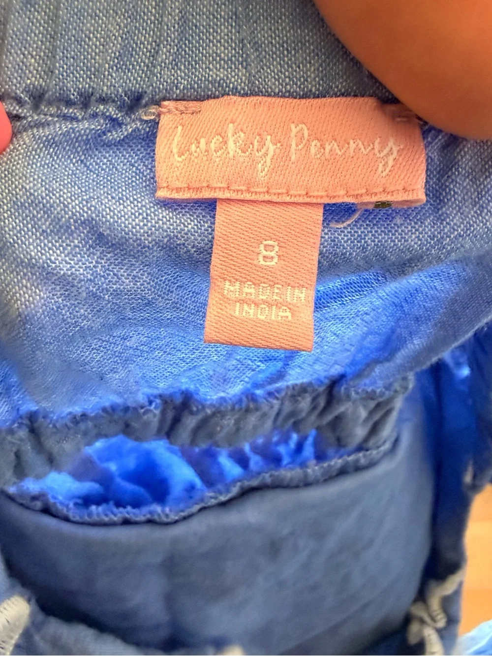 Girls Blue Embroidered Sundress